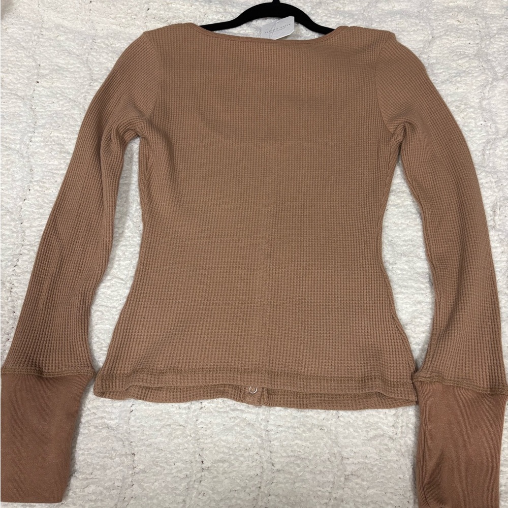 Altar'd State Tan Ribbed Knit Top - Picture 2 of 3
